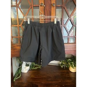Toad&Co Mens Black Casual Shorts Elastic Waist Recycled Polyester‎ Small